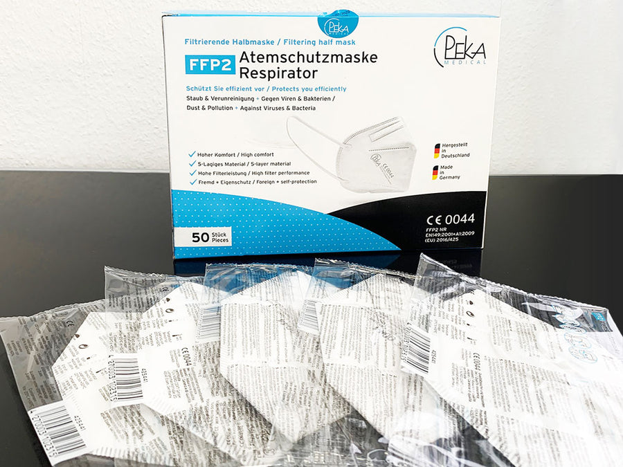 FFP2 Atemschutzmaske Peka (Nettopreis 19,50 € = Einzelpreis 0,39 €)